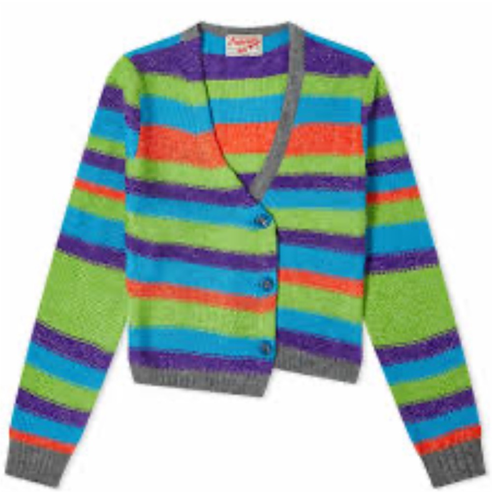 Anderson Bell Marta Asymmetric  Stripes Cardigan